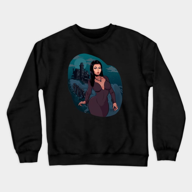 Morticia Addams Crewneck Sweatshirt by Creepsandbabes